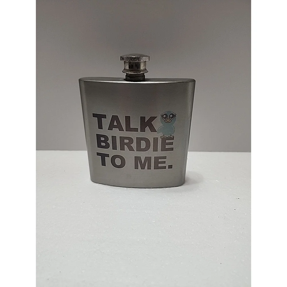 Talk Birdie To‎ Me Flask 8oz Stainless Steel